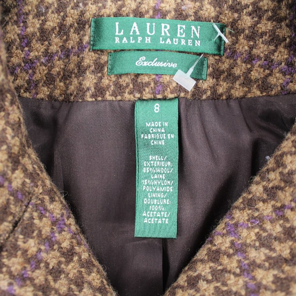 VTG Ralph Lauren LRL Hunting Jacket Plaid Tweed Houndstooth Boxy Riding Blazer - Picture 11 of 16